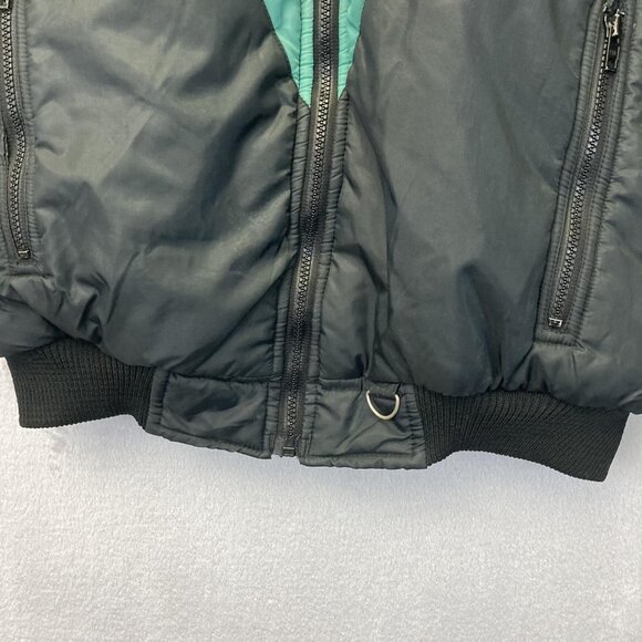 Vintage 90s Outdoor Exchange Relaxed Ski Jacket Womens Medium Black Green Retro - Picture 12 of 16